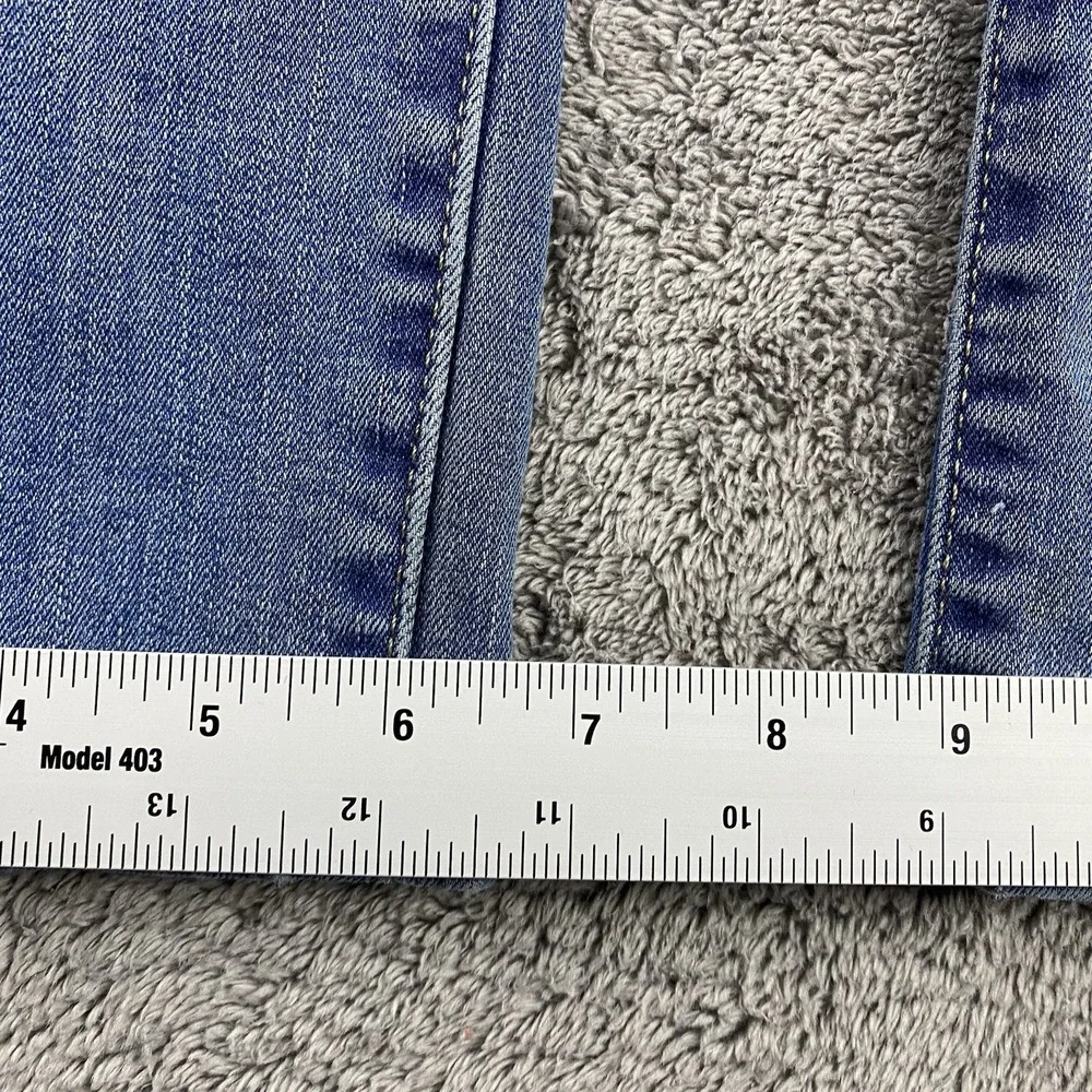 Levis 712 Slim Jeans Womens 32 Blue Medium‎ Wash Mid Rise Distressed